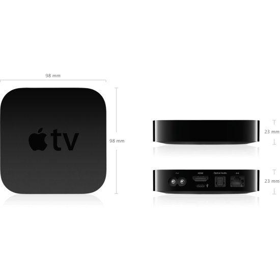 !!OUTLET!! Apple TV (3rd Gen, A1469), Black