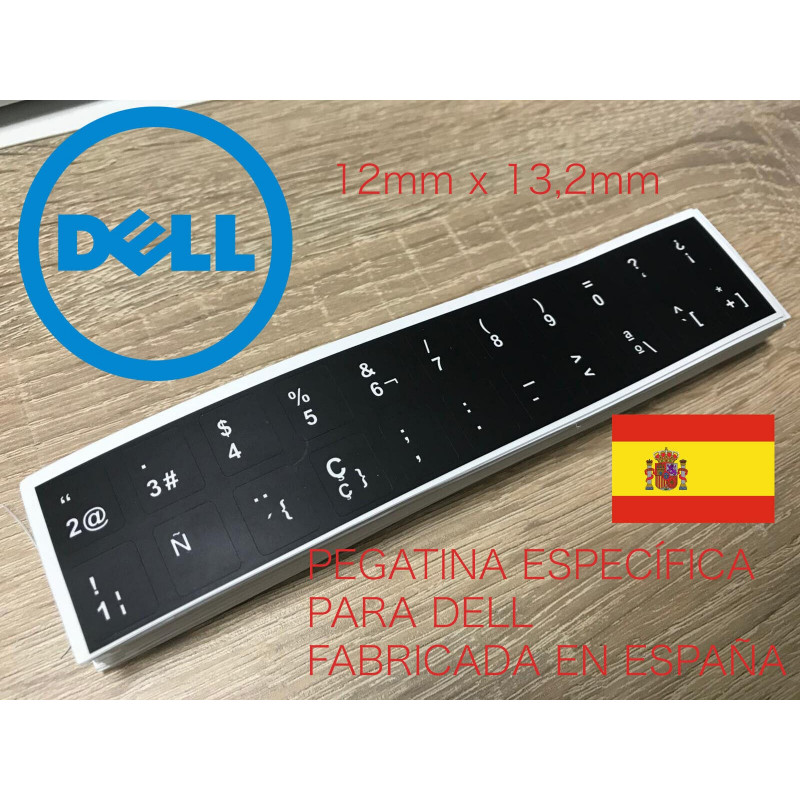 Kit Pegatina Teclado DELL LATITUDE Español Vinilo Fino. 12mm x 13,2mm