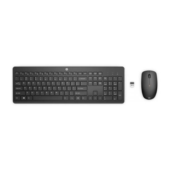 Keyboard and Mouse Kit HP 235 Wireless KB+DNGL+Mouse Spanish, USB, Black, New