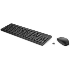 Keyboard and Mouse Kit HP 235 Wireless KB+DNGL+Mouse Spanish, USB, Black, New
