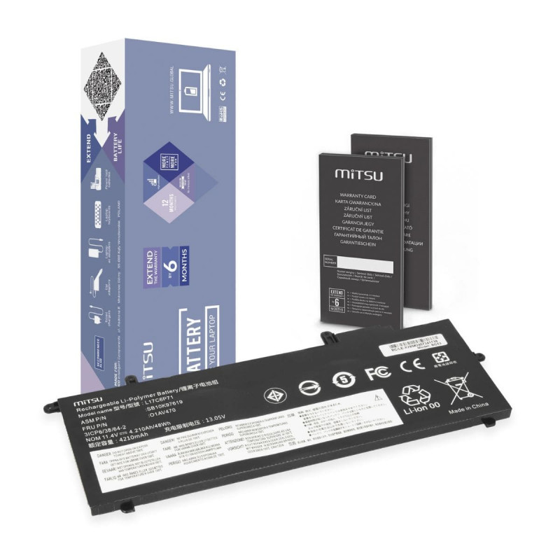 Mitsu Battery for Lenovo ThinkPad A285, X280 (4210 mAh) 11.4V