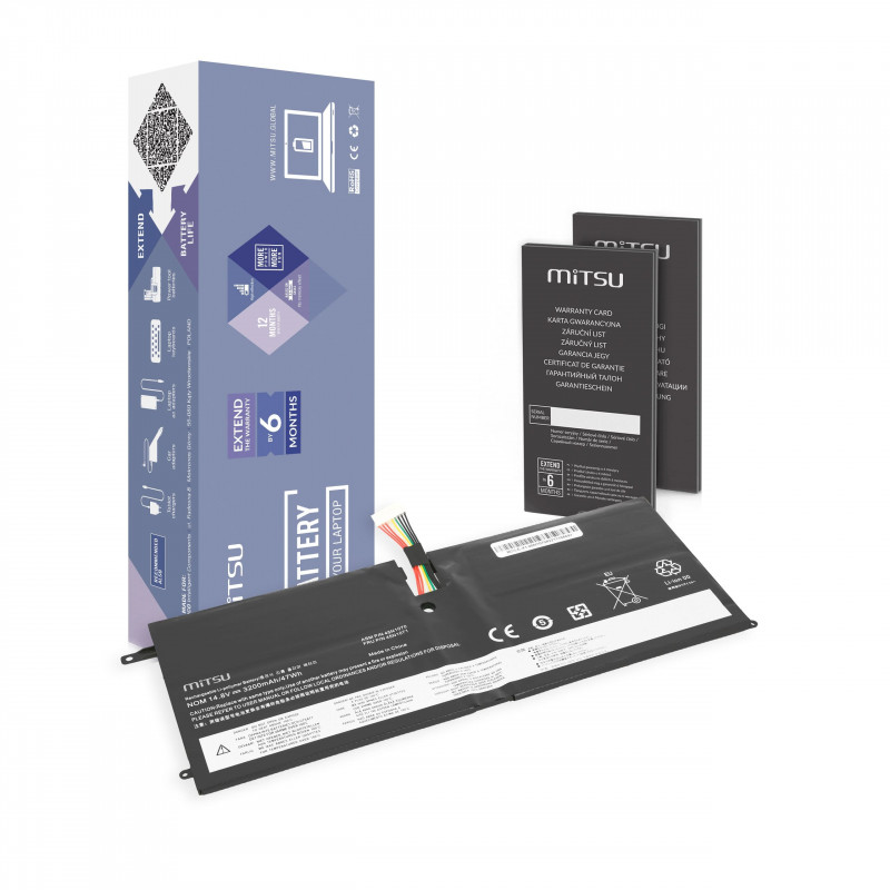 Mitsu Battery for Lenovo Thinkpad X1 Carbon 14.8 V (14.4 V) 3200 mAh (47 Wh)