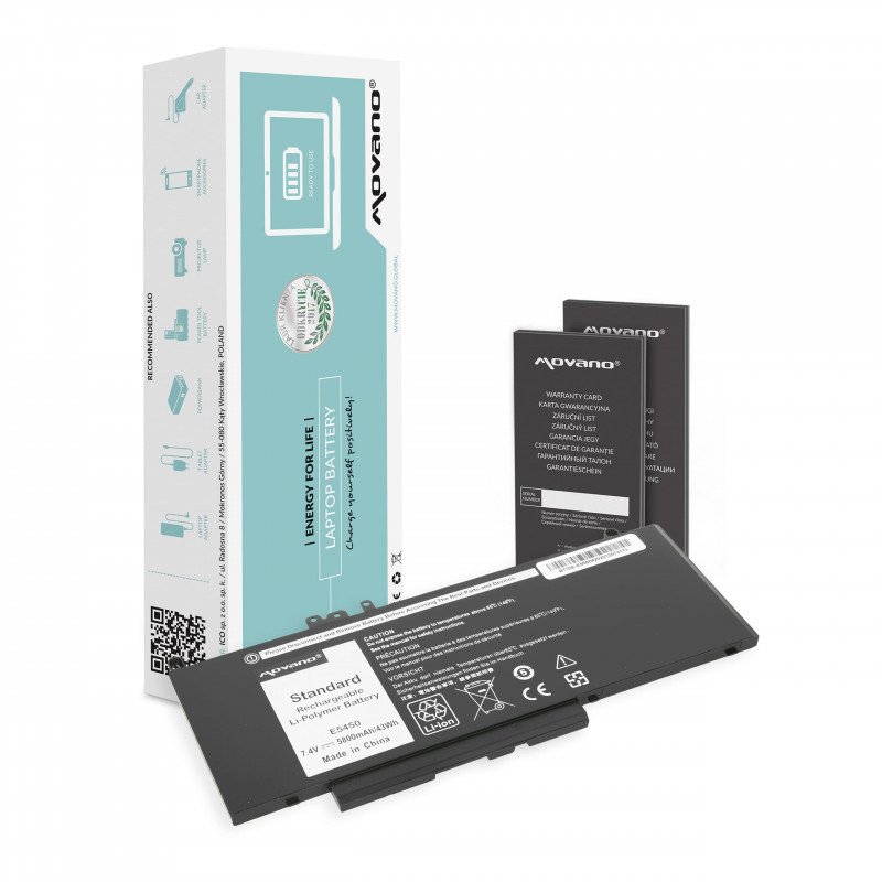 Movano Battery for Dell Latitude E5450, E5550 7.4 V (7.6 V) 5800 mAh (43 Wh)
