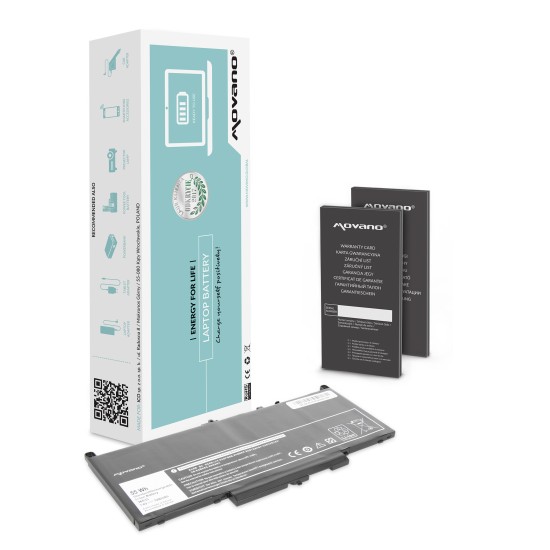 Movano Battery for Dell Latitude E7270, E7470 / 7.6V (7.4V) 7200 mAh