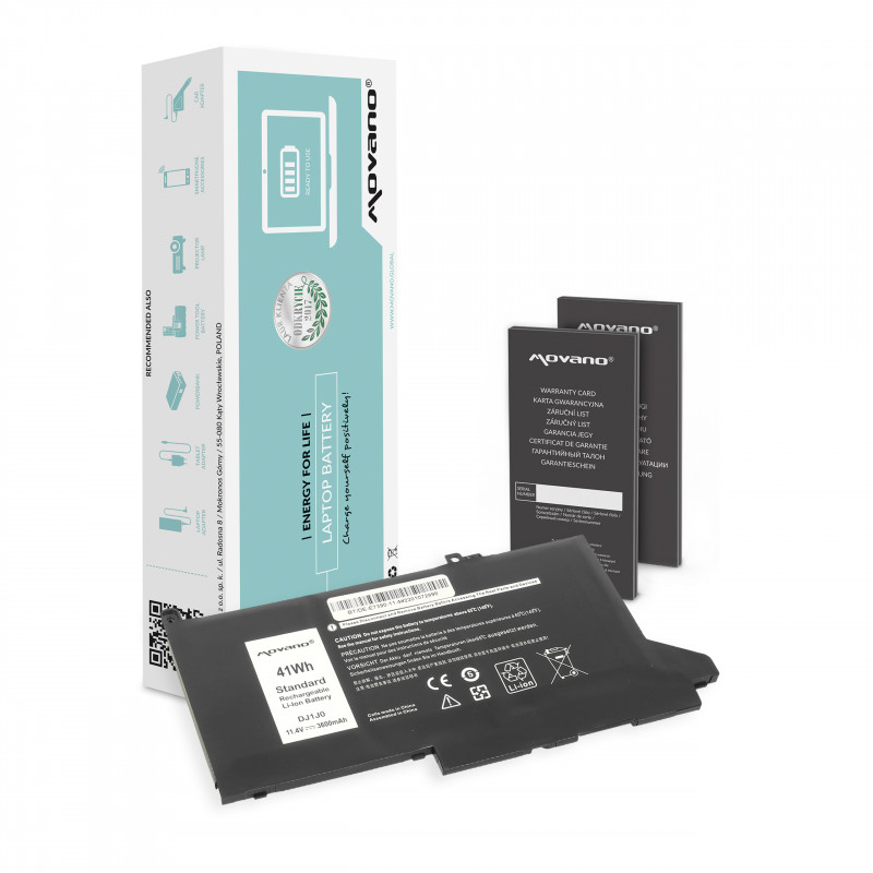 Movano Battery for Dell Latitude E7390, E7490 - 11.4v / 11.4V 3600 mAh