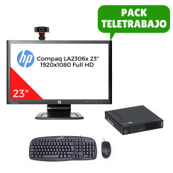 Work From Home Pack Lenovo M72e Tiny i5, 8GB RAM, 23" Monitor