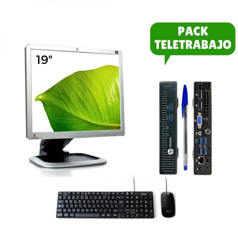 Pack for Remote Work: 19" Monitor + Mini PC i5, Keyboard and Mouse