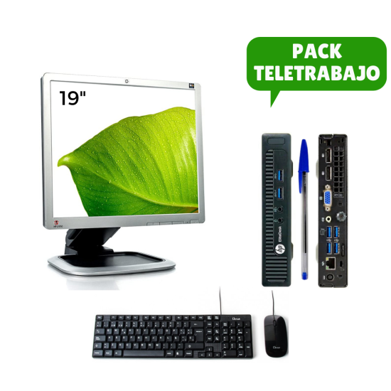Pack for Remote Work: 19" Monitor + Mini PC i5, Keyboard and Mouse