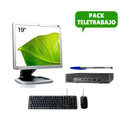 Pack for Remote Work: 19" Monitor + Mini PC i5 + Keyboard and Mouse