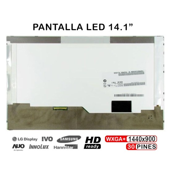 PANTALLA LED DE 14.1" FOR LAPTOP B141PW04 LTN141BT09 LP141WP3-TLA1