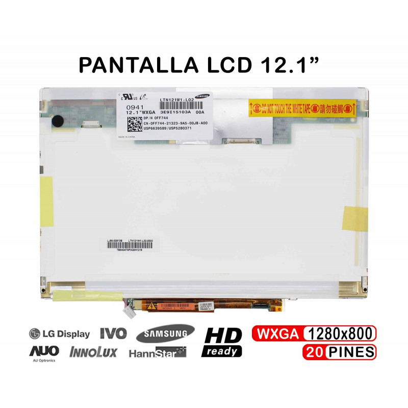 PANTALLA LCD 12.1" FOR LAPTOP LTN121W1-L02