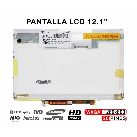 PANTALLA LCD 12.1" FOR LAPTOP LTN121W1-L02
