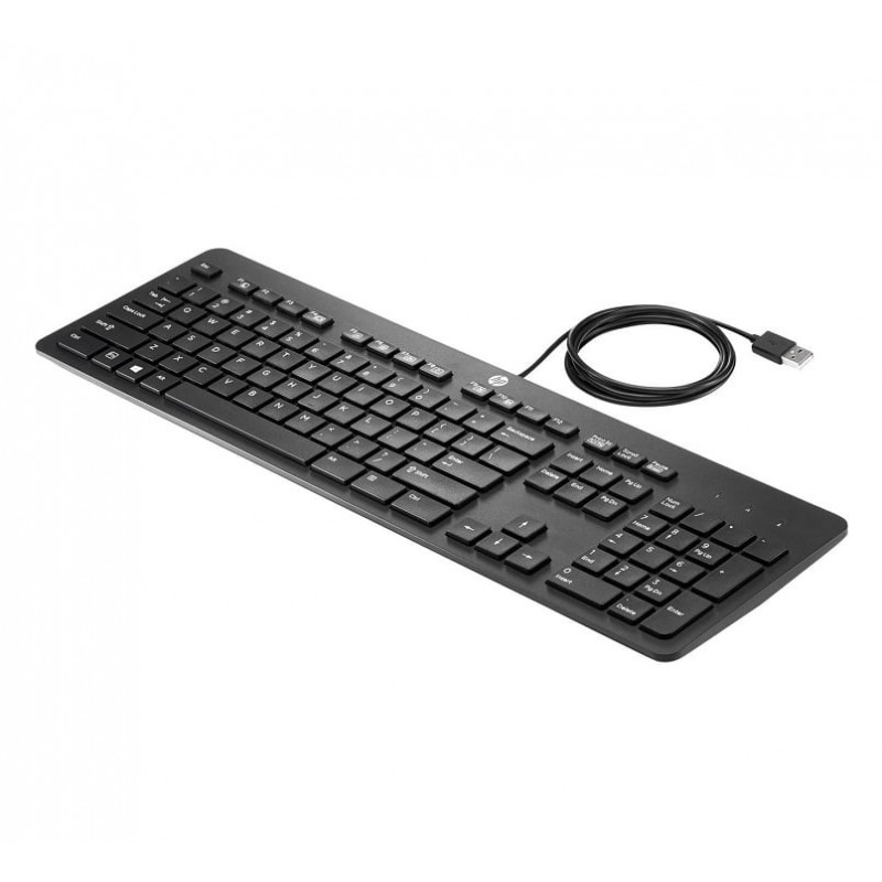 Business Keyboard HP USB Srat Slim KB PCR Spanish with cable, USB, Black, Km0 Original Box