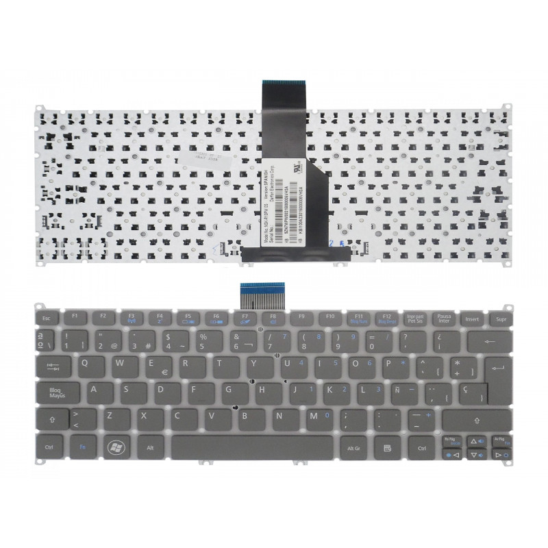 TECLADO FOR ACER ASPIRE S3, S5, V5-121, ONE 756 TRAVELMATE B1 GREY