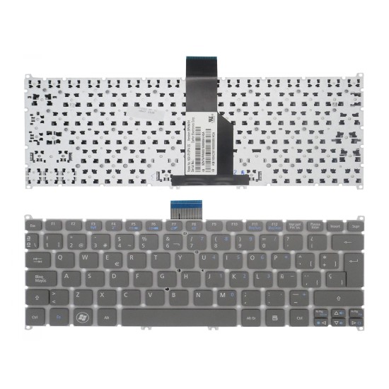 TECLADO FOR ACER ASPIRE S3, S5, V5-121, ONE 756 TRAVELMATE B1 GREY