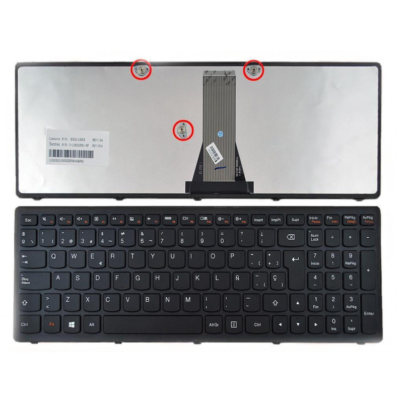 Teclado for LENOVO G505S Black Black Frame (Win8)
