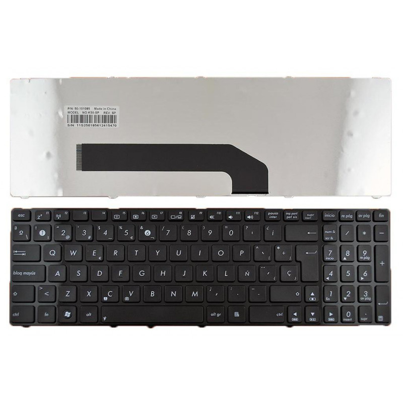 TECLADO FOR ASUS K50 LAPTOP WITH GLOSSY BLACK FRAME