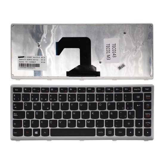 TECLADO FOR LENOVO U410 LAPTOP SILVER IN SPANISH