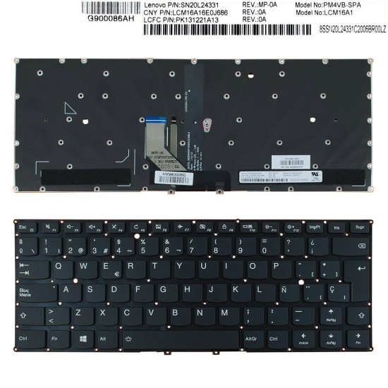 TECLADO FOR LENOVO YOGA 910-13IKB YOGA 5 LAPTOP