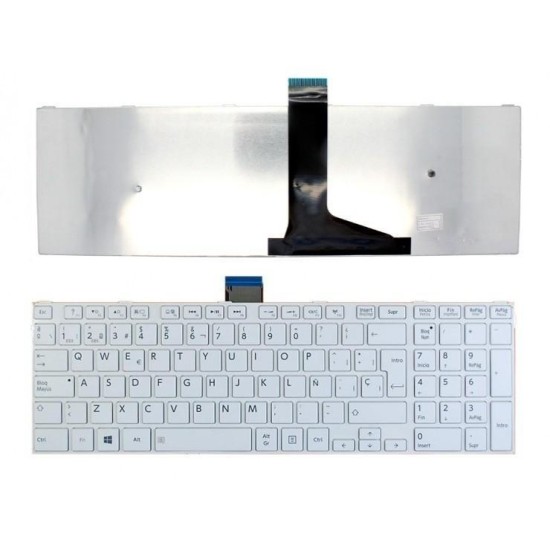 TECLADO FOR TOSHIBA C55-A LAPTOP WHITE WITH FRAME