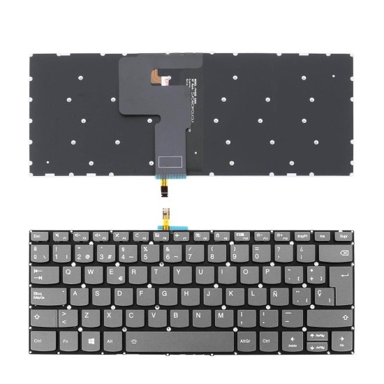 TECLADO RETROILUMINATED FOR LENOVO IDEAPAD 330-14IKB LAPTOP GRAY WITHOUT FRAME