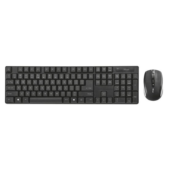 Trust XIMO Wireless Keyboard + Mouse Black and silver, New