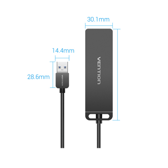 Vention-Hub multi USB 3.0 with 4 ports compatible with Lenovo, Xiaomi and MacBook Pro, New