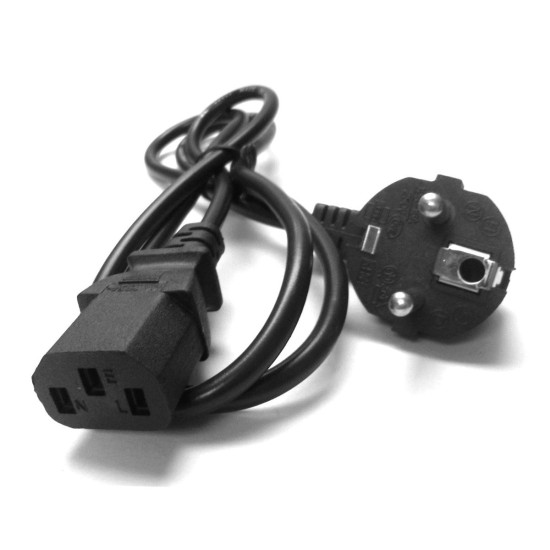 Cable de Power Schuko Type F C13 Cable for Tower, Black, New