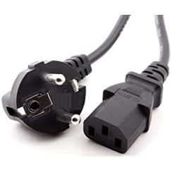 Cable de Alimentación Schuko Tipo F C13 Cable para Torre, Negro, Nuevo