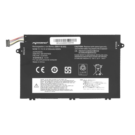 Batteries Movano Lenovo ThinkPad E480 E580 | 11.1V 4100mAh