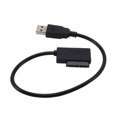 Adaptador USB 2.0 to Mini SATA II, 13-Pin Adapter for Portable Slimline CD/DVD Drive, New