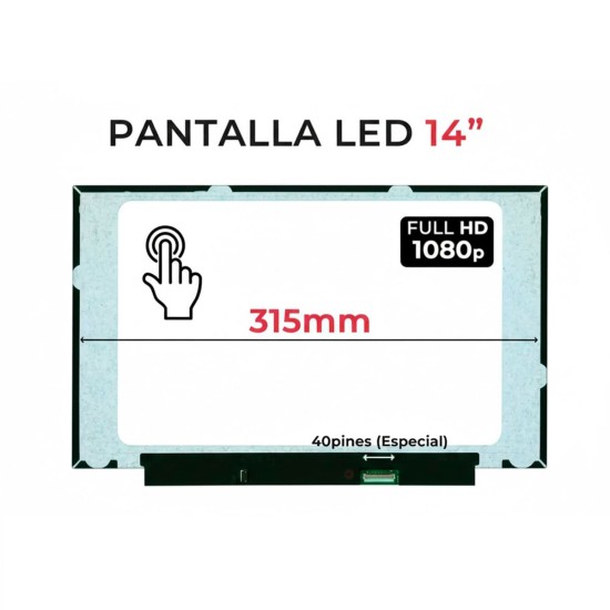 Pantalla táctil 14″ FHD B140HAK03.2 40 pins | Matte LED laptop screen