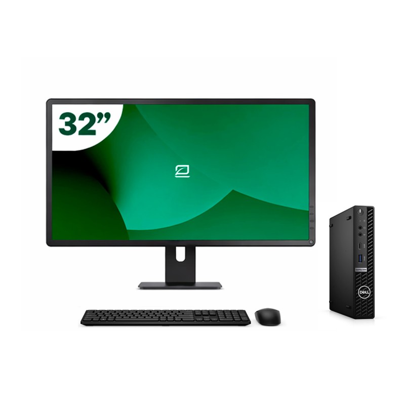 Pack Dell 5090 Micro i5 11500T + 32" Monitor + Keyboard/Mouse + USB WiFi