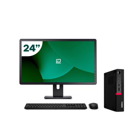 Pack Lenovo M720q Tiny i5 8500T + 24" Monitor + Keyboard/Mouse + USB WiFi