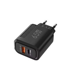 Cargador USB-C GaN 65W | Fast charging PD + QC3.0 Dual Port
