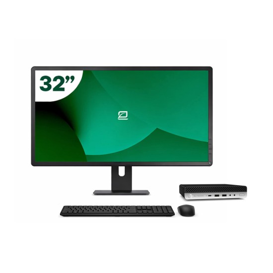 Pack HP 600 G5 Mini i7 9700T + 32" Monitor + Keyboard/Mouse + USB WiFi
