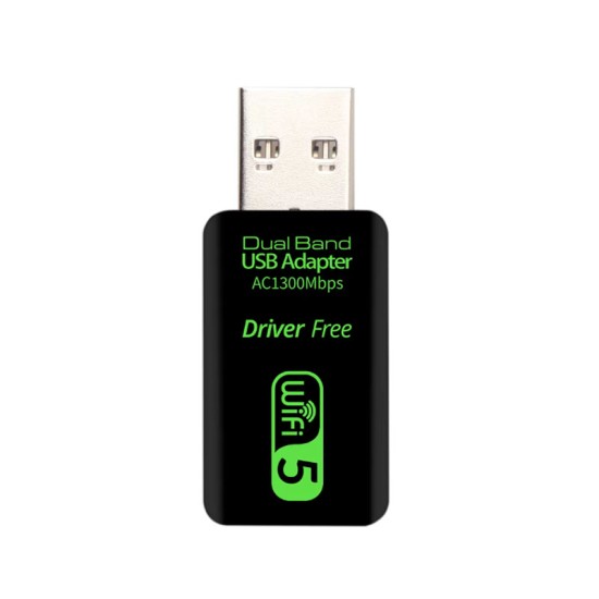 Adaptador USB WiFi AC1300 Dual Band · 5GHz High Speed