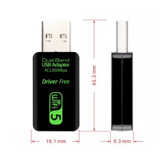 Adaptador USB WiFi AC1300 Dual Band · 5GHz High Speed