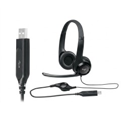 Logitech H390 USB with Microphone Black · Premium Headphones