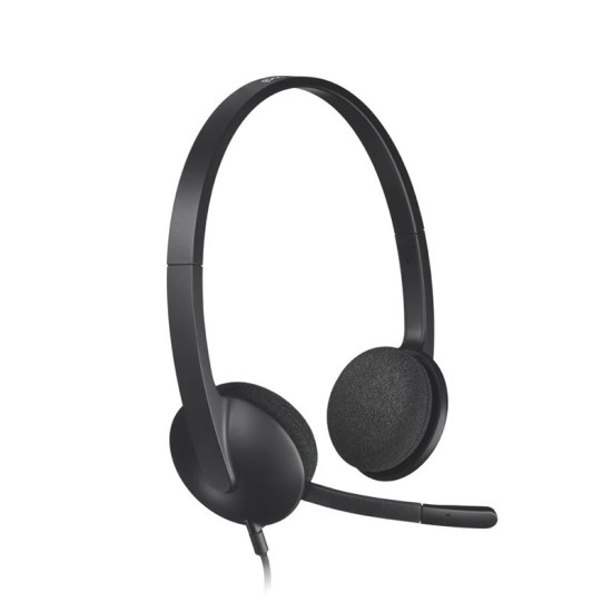 Logitech H340 USB with Microphone Black · Stereo Headphones