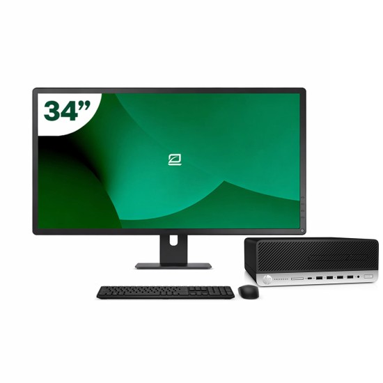 Pack HP 600 G4 SFF i5 8500 + 34" Monitor + Keyboard/Mouse + USB WiFi