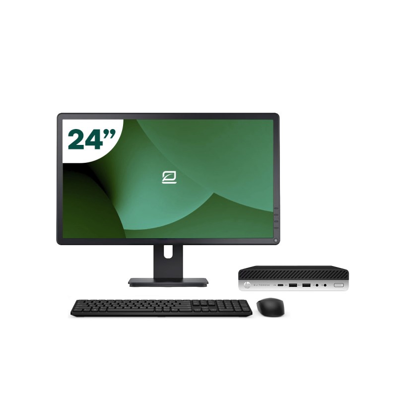 Pack HP 800 G4 Mini i5 8500T + 24" Monitor + Keyboard/Mouse + USB WiFi