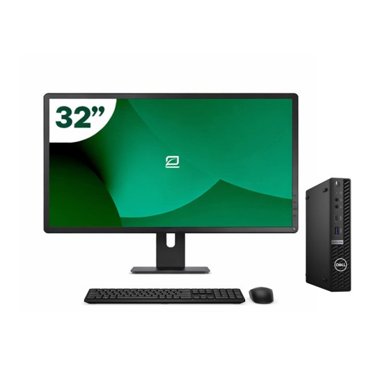 Pack Dell 5080 Micro i5 10500T + 32" Monitor + Keyboard/Mouse + USB WiFi