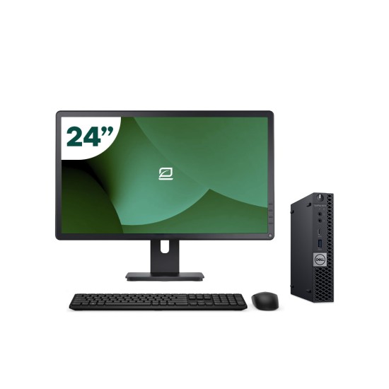 Pack Dell 3060 Micro i5 8500T + 24" Monitor + Keyboard/Mouse + USB WiFi
