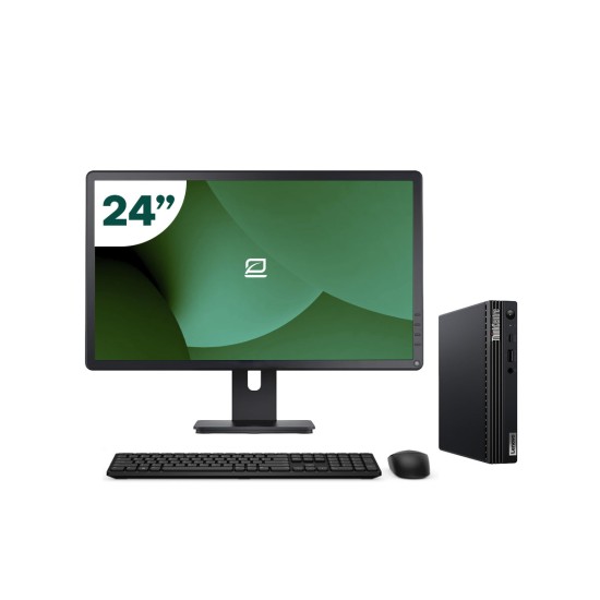 Pack Lenovo M70q Tiny i5 10500T + 24" Monitor + Keyboard/Mouse + USB WiFi