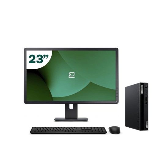 Pack Lenovo M80q Tiny i5 10500T + 23" Monitor + Keyboard/Mouse + USB WiFi