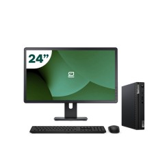 Pack Lenovo M80q Tiny i5 10500T + 24" Monitor + Keyboard/Mouse + USB WiFi