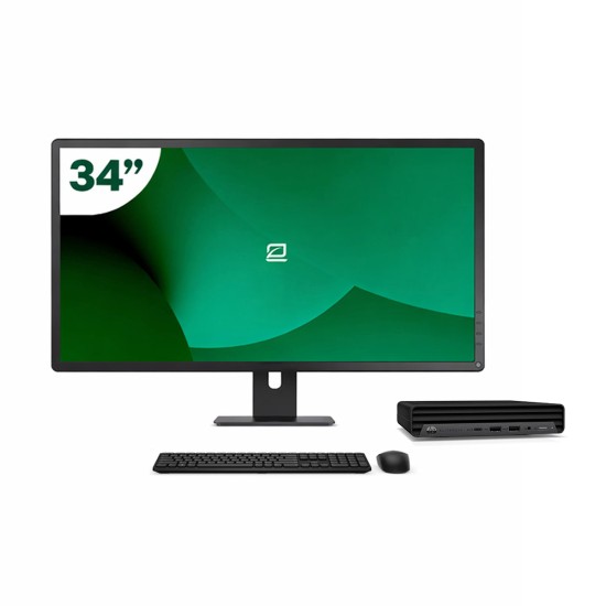Pack HP 800 G6 Mini i5 10500T + 34" Monitor + Keyboard/Mouse + USB WiFi