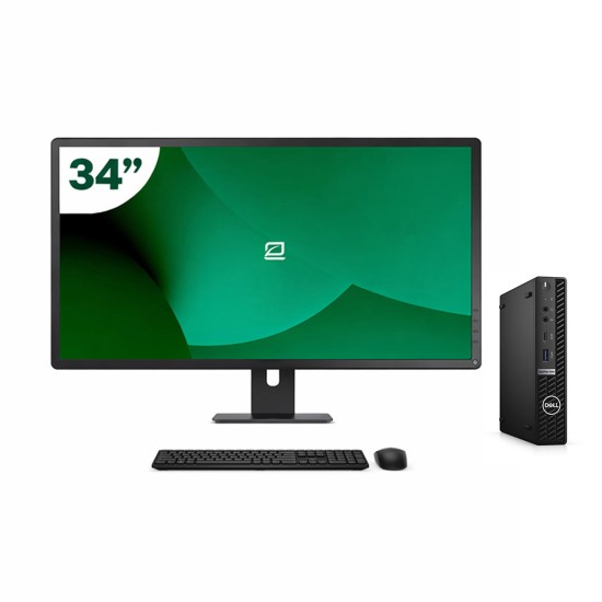 Pack Dell 5090 Micro i5 11500T + 34" Monitor + Keyboard/Mouse + USB WiFi