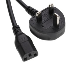 Schuko to C13 Power Cable, 3-Pin, for PC and Monitor